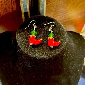 Elf Shoe Christmas Holiday Earrings